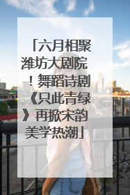 六月相聚潍坊大剧院！舞蹈诗剧《只此青绿》再掀宋韵美学热潮
