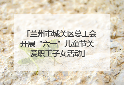 兰州市城关区总工会开展“六一”儿童节关爱职工子女活动