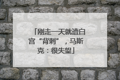 刚走一天就遭白宫“背刺”，马斯克：很失望