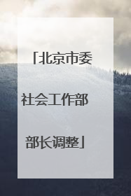北京市委社会工作部部长调整