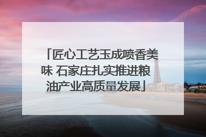 匠心工艺玉成喷香美味 石家庄扎实推进粮油产业高质量发展