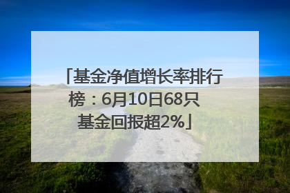 基金净值增长率排行榜：6月10日68只基金回报超2%