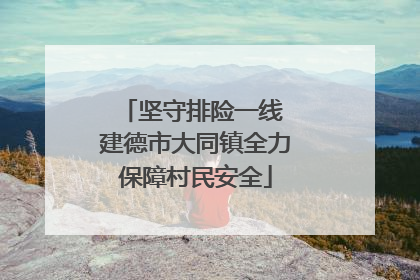 坚守排险一线 建德市大同镇全力保障村民安全