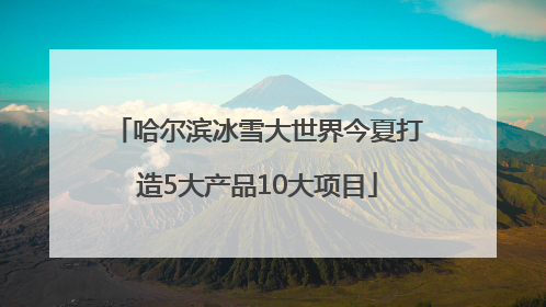 哈尔滨冰雪大世界今夏打造5大产品10大项目