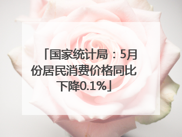 国家统计局：5月份居民消费价格同比下降0.1%