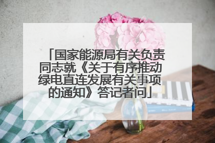 国家能源局有关负责同志就《关于有序推动绿电直连发展有关事项的通知》答记者问
