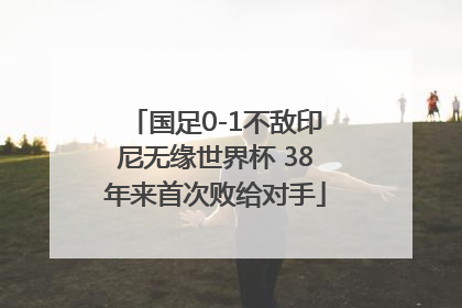 国足0-1不敌印尼无缘世界杯 38年来首次败给对手