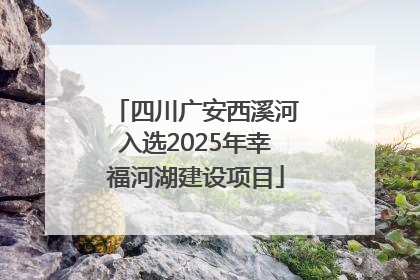 四川广安西溪河入选2025年幸福河湖建设项目