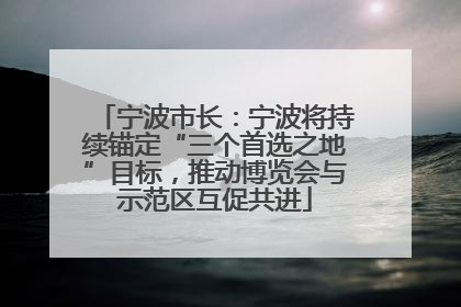 宁波市长：宁波将持续锚定“三个首选之地”目标，推动博览会与示范区互促共进