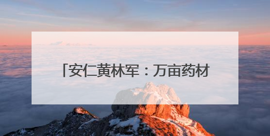 安仁黄林军：万亩药材基地铺就乡村振兴路