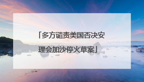 多方谴责美国否决安理会加沙停火草案