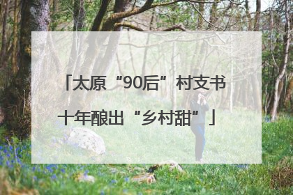 太原“90后”村支书十年酿出“乡村甜”