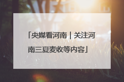 央媒看河南｜关注河南三夏麦收等内容