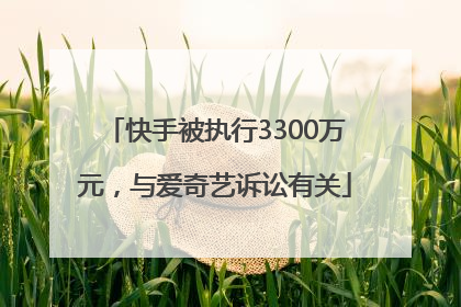 快手被执行3300万元，与爱奇艺诉讼有关