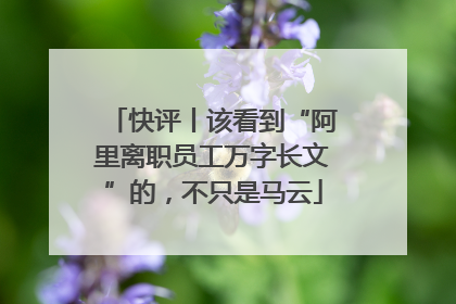 快评丨该看到“阿里离职员工万字长文”的，不只是马云