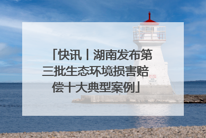 快讯丨湖南发布第三批生态环境损害赔偿十大典型案例