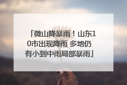 微山降暴雨！山东10市出现降雨 多地仍有小到中雨局部暴雨
