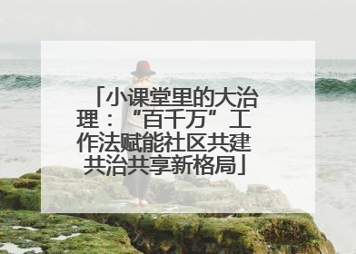 小课堂里的大治理：“百千万”工作法赋能社区共建共治共享新格局