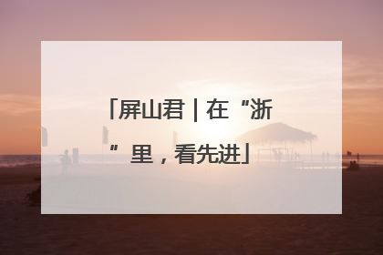 屏山君｜在“浙”里，看先进
