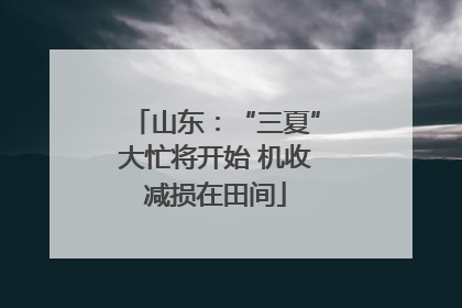 山东：“三夏”大忙将开始 机收减损在田间