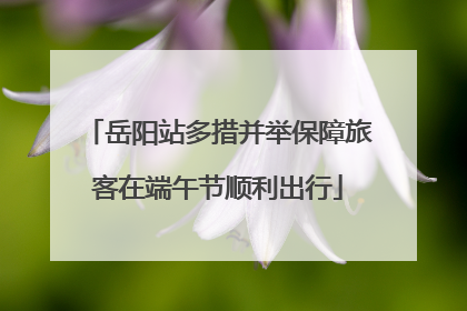 岳阳站多措并举保障旅客在端午节顺利出行