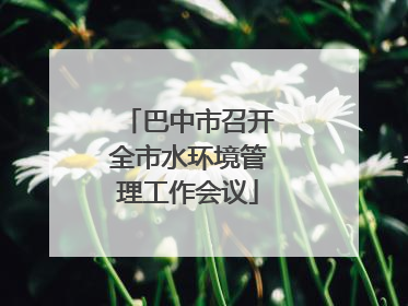 巴中市召开全市水环境管理工作会议