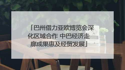 巴州借力亚欧博览会深化区域合作 中巴经济走廊成果惠及经贸发展