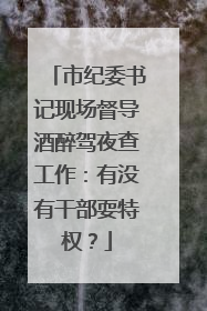 市纪委书记现场督导酒醉驾夜查工作：有没有干部耍特权？