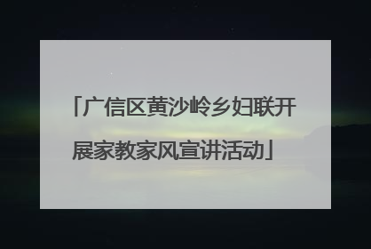 广信区黄沙岭乡妇联开展家教家风宣讲活动