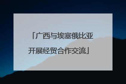 广西与埃塞俄比亚开展经贸合作交流