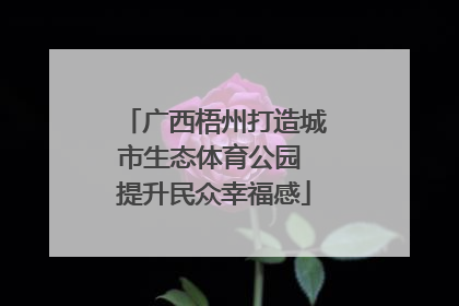 广西梧州打造城市生态体育公园 提升民众幸福感