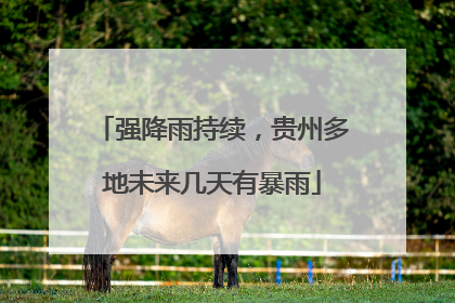 强降雨持续，贵州多地未来几天有暴雨