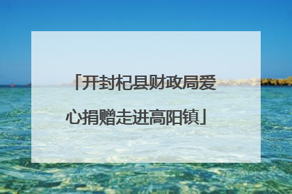 开封杞县财政局爱心捐赠走进高阳镇