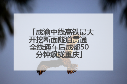 成渝中线高铁最大开挖断面隧道贯通 全线通车后成都50分钟飙拢重庆