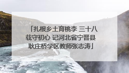 扎根乡土育桃李 三十八载守初心 记河北省宁晋县耿庄桥学区教师张志涛