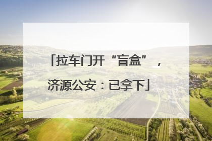 拉车门开“盲盒”，济源公安：已拿下