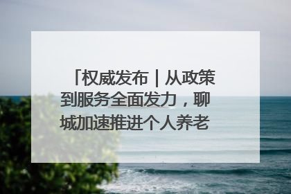 权威发布｜从政策到服务全面发力，聊城加速推进个人养老金制度落地