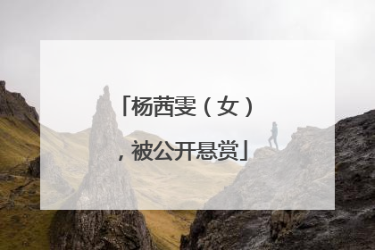 杨茜雯（女），被公开悬赏