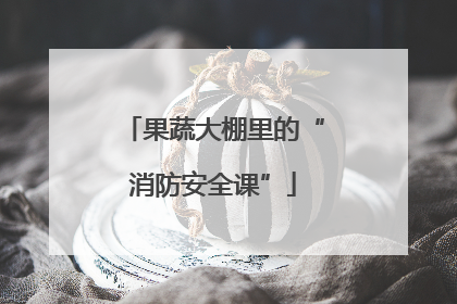 果蔬大棚里的“消防安全课”