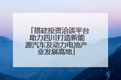 搭建投资洽谈平台 助力四川打造新能源汽车及动力电池产业发展高地