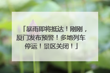 暴雨即将抵达！刚刚，厦门发布预警！多地列车停运！景区关闭！