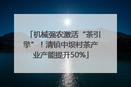机械强农激活“茶引擎”！清镇中坝村茶产业产能提升50%