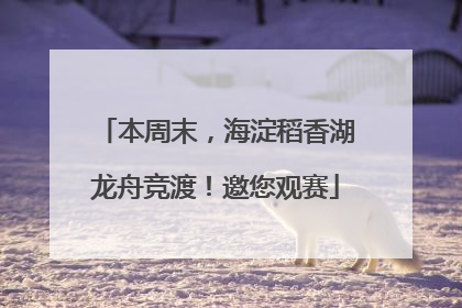 本周末，海淀稻香湖龙舟竞渡！邀您观赛