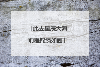 此去星辰大海 前程锦绣如画