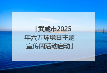 武威市2025年六五环境日主题宣传周活动启动