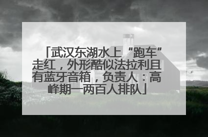 武汉东湖水上“跑车”走红，外形酷似法拉利且有蓝牙音箱，负责人：高峰期一两百人排队