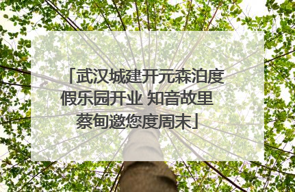 武汉城建开元森泊度假乐园开业 知音故里蔡甸邀您度周末