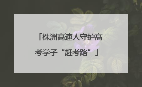 株洲高速人守护高考学子“赶考路”