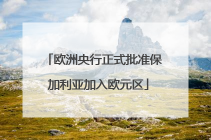 欧洲央行正式批准保加利亚加入欧元区