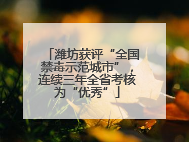潍坊获评“全国禁毒示范城市”，连续三年全省考核为“优秀”